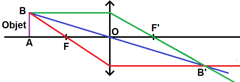 construction d'une image d'un objet par une lentille