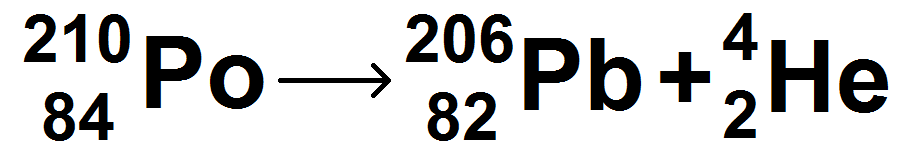 équation de désintégration du polonium