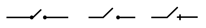 différents symboles d'un interrupteur dans un circuit électrique